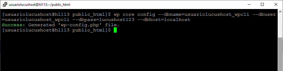 Configurar wp-config.php de WordPress mediante WP-CLI