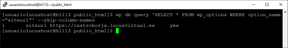 Comando de WP-CLI para ejecutar una consulta en la base de datos