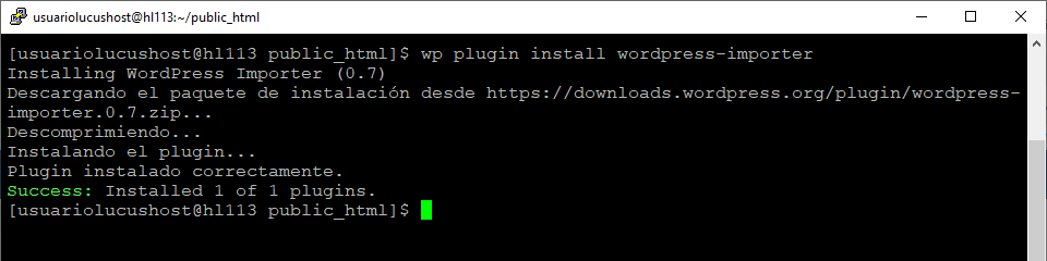 Instalar un plugin de WordPress para importar contenido