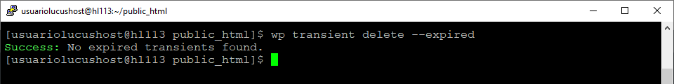 Comando de WP-CLI para eliminar un transitorio expirado