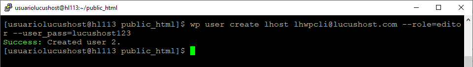 Comando de WP-CLI para crear un nuevo usuario en WordPress