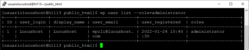 Comando de WP-CLI para obtener un listado de los usuarios de WordPress con un determinado rol