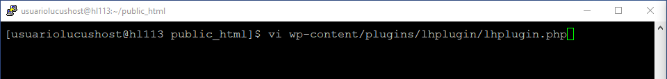 Editar el fichero PHP para crear un plugin con WP-CLI