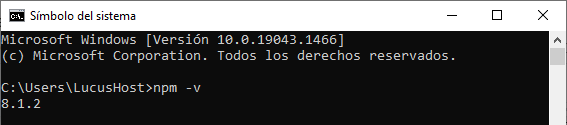 Comprobar la instalación de NPM en Windows