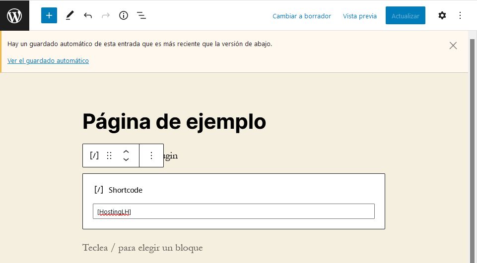 Plugin de ejemplo para añadir un shortcode en WordPress