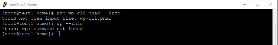 Resultado de WP-CLI no instalado