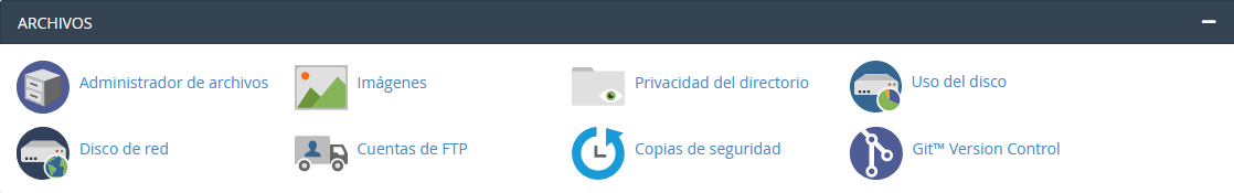 Sección de Archivos de cPanel