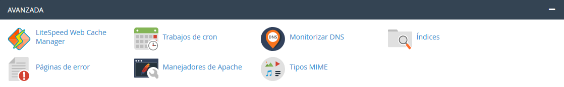 Sección Avanzada de cPanel