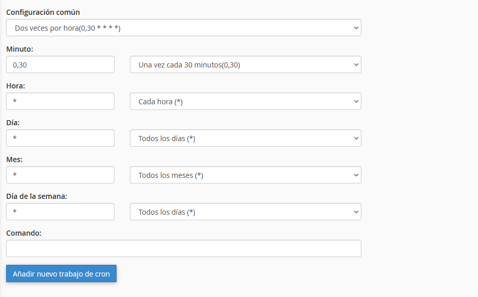 Configurar tareas cron de Mautic