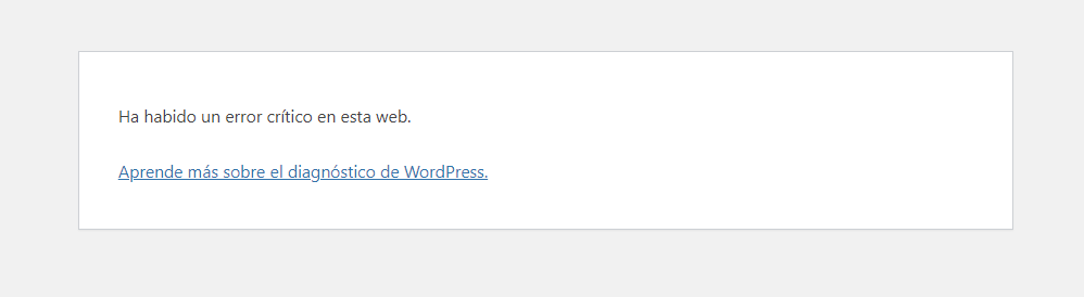 Mensaje del modo recuperación de WordPress