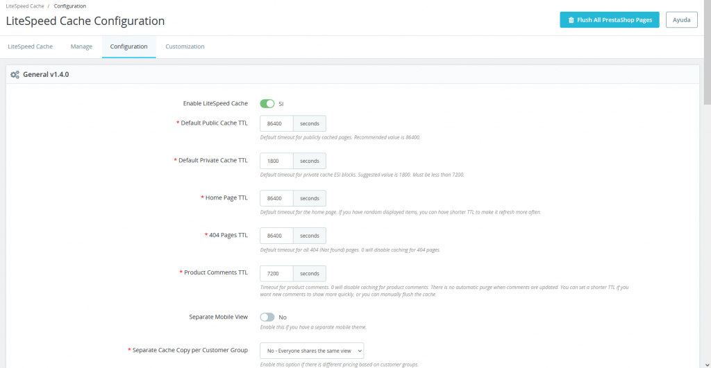 LiteSpeed Cache para PrestaShop [Guía completa] | Blog de LucusHost