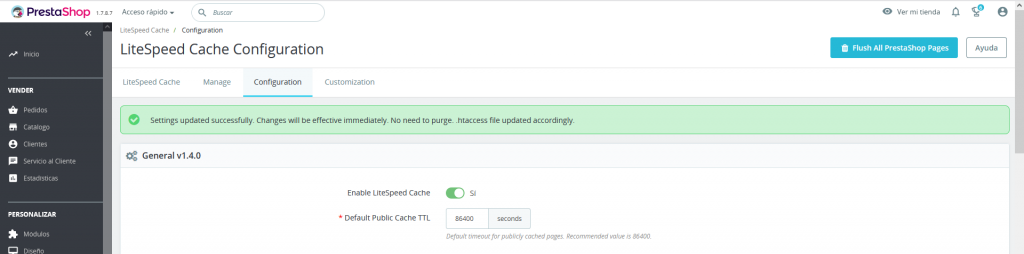 LiteSpeed Cache para PrestaShop [Guía completa] | Blog de LucusHost