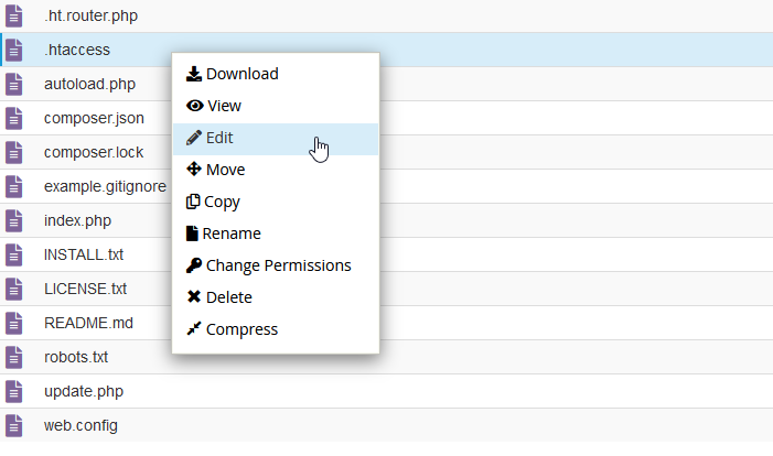 Editar el .htacess de Drupal