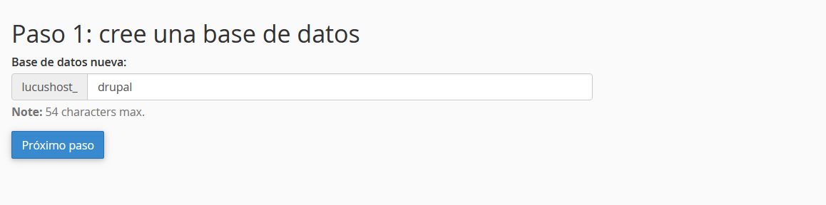 Crear la base de datos para Drupal