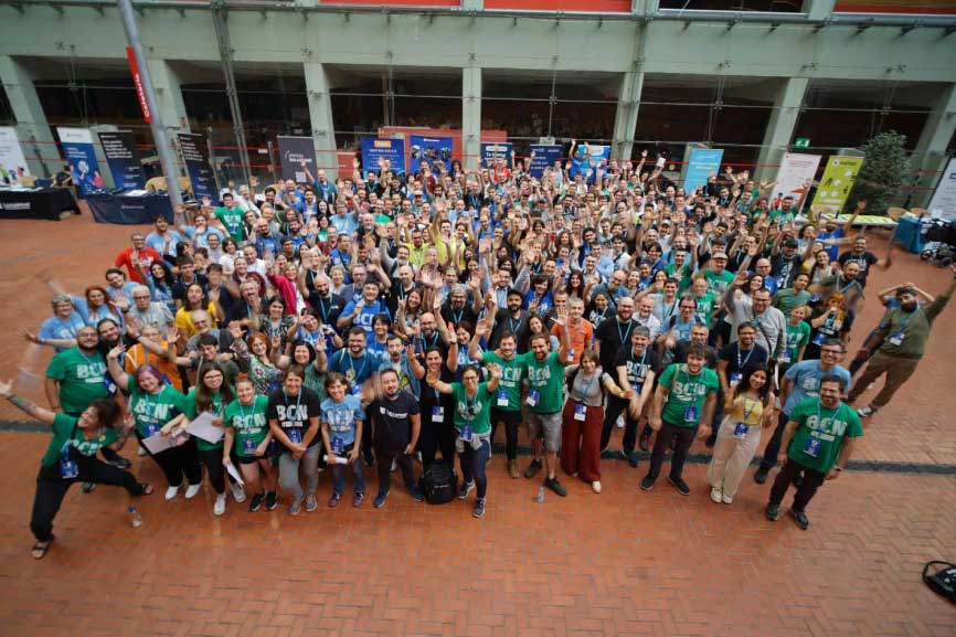 Foto de familia en la WordCamp Barcelona