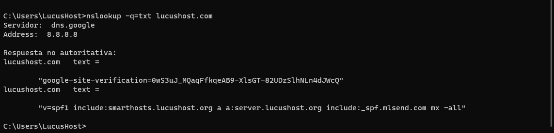 Comando de Nslookup para obtener información detallada sobre cualquier tipo de registros DNS