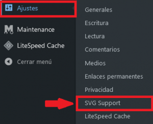 Ajustes SVG Support plugin