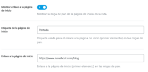 Inicio de breadcrumbs
