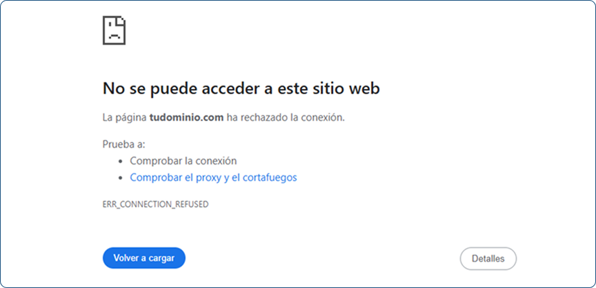 err_connection_refused en Chrome
