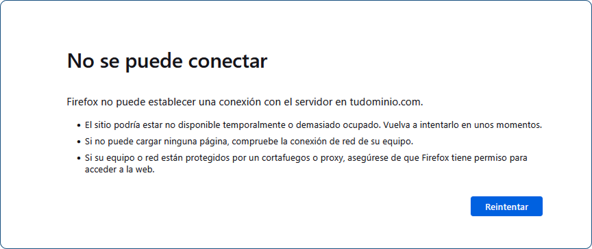 err_connection_refused en Firefox