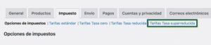 Tasas WooCommerce