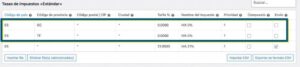 Tasas estándar WooCommerce
