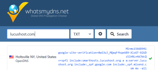 Comprobar si existe un registro SPF con la herramienta Whatsmydns