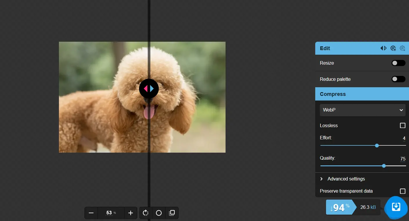 Ejemplo de convertir una imagen de PNG a WebP