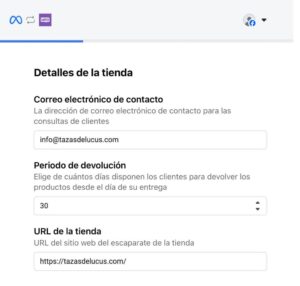Detalles de la tienda