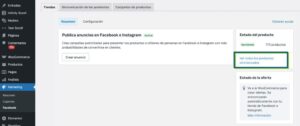 Productos sincronizados WooCommerce Facebook