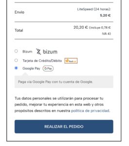 Prueba Google Pay WooCommerce