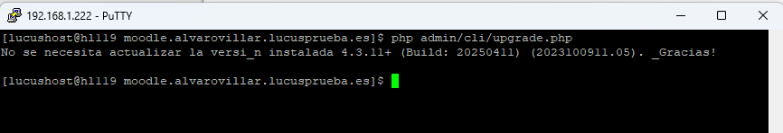 Comando actualización de Moodle
