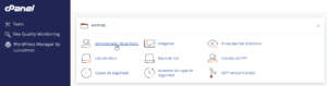 Administrador de archivos cPanel