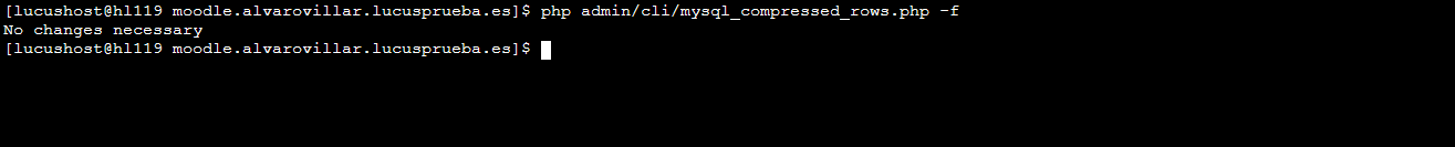 Comando de Moodle para convertir tablas InnoDB a Barracuda