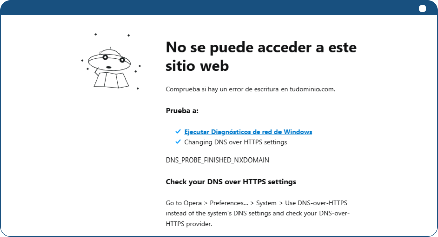 El Servidor DNS no responde en Opera
