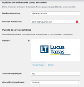 remitente correos woocommerce