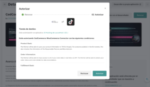 Autorizar WooCommerce y TikTok Autorizar WooCommerce y TikTok