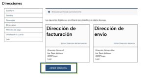 direcciones de envío