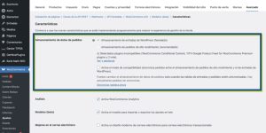 Almacenamiento de datos de pedidos