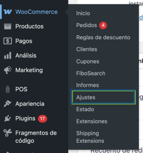 Ajustes WooCommerce Ajustes WooCommerce