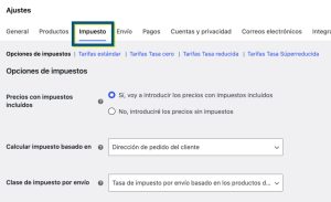 Ajustes WooCommerce impuestos Ajustes WooCommerce impuestos