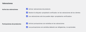 Ajustes valoraciones WooCommerce Ajustes valoraciones WooCommerce