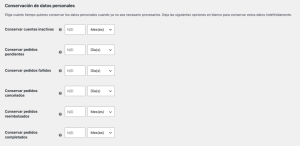 Datos personales WooCommerce Datos personales WooCommerce