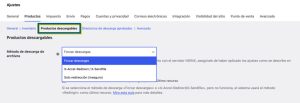 Opcion forzar descarga Opción forzar descarga
