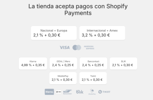 Tiendas con Shopify Payments Tiendas con Shopify Payments