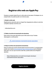 Registrar web Apple Pay