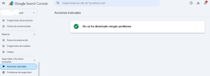 Search Console Acciones manuales Search Console - Acciones manuales